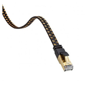 フラットLANケーブル(CAT8/メッシュ/ブラック) EA764BBシリーズ - エスコ