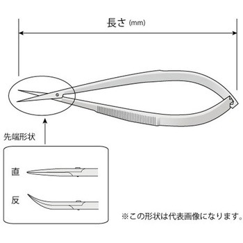 マイクロ剪刀 115mm HNYシリーズ 野中理化器製作所