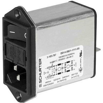 IECフィルタコネクタ ねじ取り付け 2A 250 V ac SCHURTER