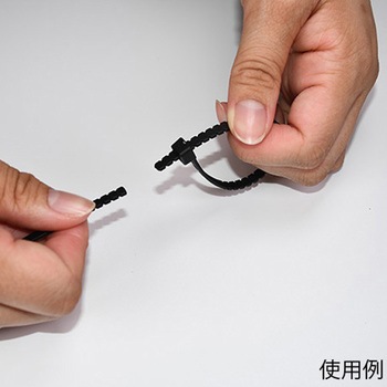 ねじっ手バンド(手で切れる結束バンド)ナイロン66耐候性(屋外用・黒色) NAC(長堀工業)