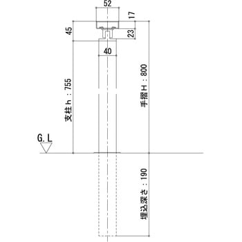 埋込タイプ支柱セットロング 日本化学産業
