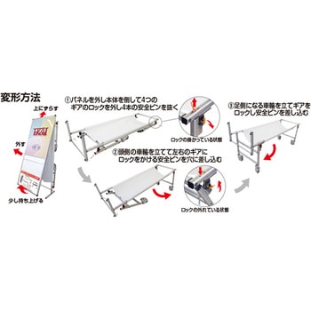 サポートメッセージストレッチャーホワイトボードロング 常磐精工