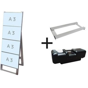 カードケーススタンド看板 片面 ウエイトアーム・水タンクセット - 常磐精工