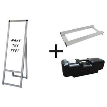 バリウススタンド看板 ホワイトボード A3縦縦片面 ウエイトアーム・水タンクセット 常磐精工