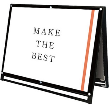 ブラックポスター用スタンド看板マグネジ A0横ロウ両面ブラック ウエイトアーム・水タンクセット 常磐精工