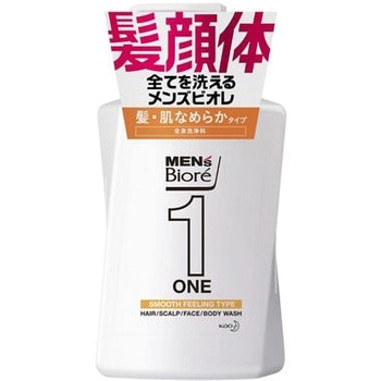 メンズビオレ ONE オールインワン全身洗浄料 髪・肌なめらかタイプ 本体 480ml 花王