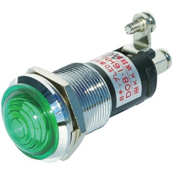ランプ交換型超高輝度LED表示灯 AC100V接続 緑 Φ16 坂詰製作所