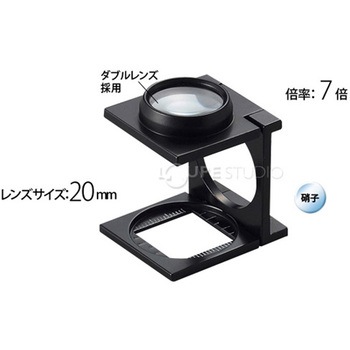 リネンテスター 7倍20mm ダブルレンズ ブラック ミリ&インチメモリ I.L.K(池田レンズ工業)
