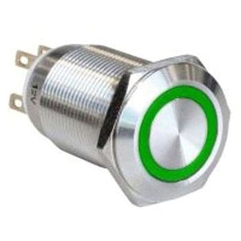 押しボタンスイッチ ラッチ パネルマウント SPST 1箱 40個入 BULGIN