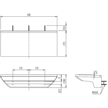 KF-AA89/FW1 浴室用洗面器置台 LIXIL(INAX) 寸法600×275×138mm 1台 - 【通販モノタロウ】