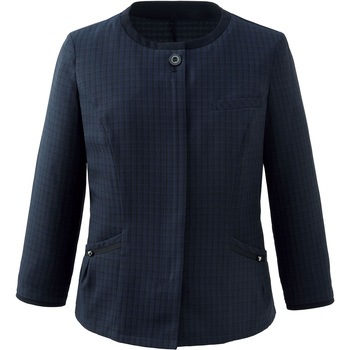 ENJOY ESA977 PLAYFUL CHECK 2WAYオーバーブラウス(八分袖) カーシーカシマ