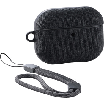 AirPods Pro 3 ケース MagSafe対応 ファブリック調 TPU 耐衝撃 ストラップ付 落下防止 エレコム