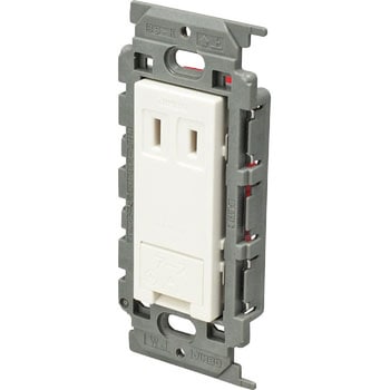 アースターミナル付 シングルコンセント 絶縁枠 神保電器