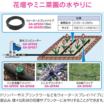 これエエやん 4分岐ドリップ ウォータースプレイパイプ用 点滴潅水 GAONA(ガオナ)