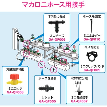 これエエやん ミニスプリンクラー マカロニホース用 360°散水 GAONA(ガオナ)