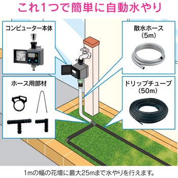 これエエやん 潅水コンピューター (自動散水タイマー) 凍結防止機能つき 水やりホースセット GAONA(ガオナ)