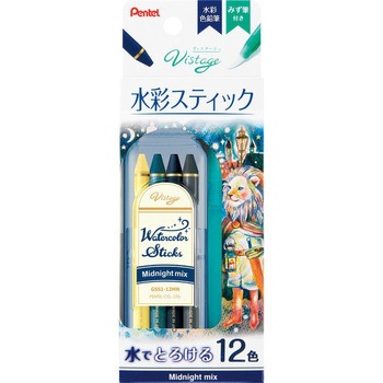 水彩スティック 12本入り ぺんてる