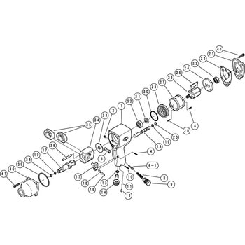 部品 中型インパクトレンチ KW-19HP 空研 空圧工具アクセサリー部品