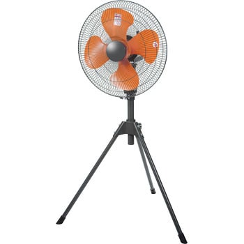 [山善] 扇風機 45cm 工場扇 スタンド式 ロータリースイッチ オレンジ