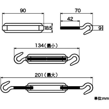 ステンレス 枠式ターンバックル(フック&フック) ハイロジック