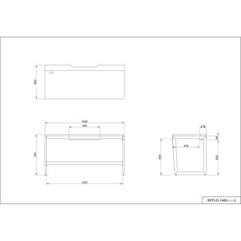RFFLD-1460DM-WL リスム デスク W1400×D600 2ヶ口コンセント付き 1台