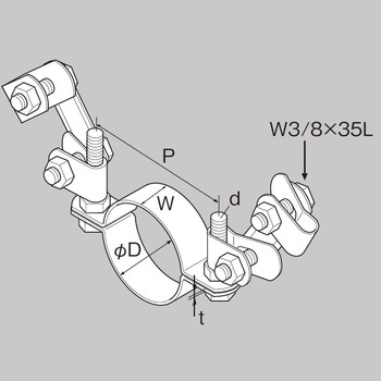 SC B種耐震キープ金具 耐火二層管用 後施工 ボルト固定式 - 昭和コーポレーション
