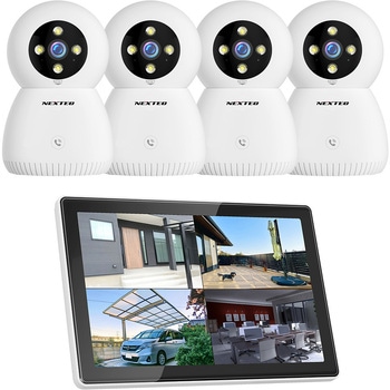 防犯カメラセット(防犯カメラ4台+レコーダー1台) NEXTEC