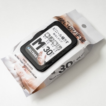 ビニール極うす手袋粉なし 30枚入 9009 カジメイク