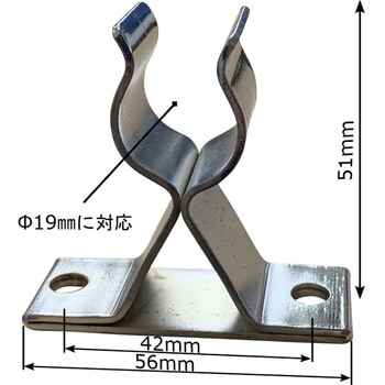 【車両艤装部品<金テコ/バール>用】シルバーメッキ 金テコキャッチ 三角型 岩崎製作所