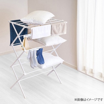 Quick Lock 平干しもできるコンパクトスタンド物干し(小物干しパーツ3個付) リブプラス