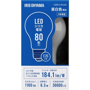 LEDシリカ電球 E26 昼白色 - アイリスオーヤマ