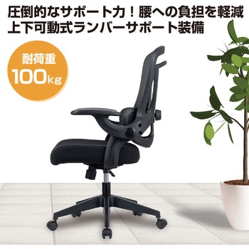 ランバーサポートメッシュチェア/ブラック ナカバヤシ