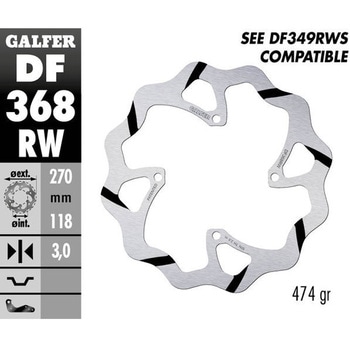 Galfer / ガルファー ブレーキディスク Fixed Wave 溝付き | DF368RW GALFER(ガルファー)