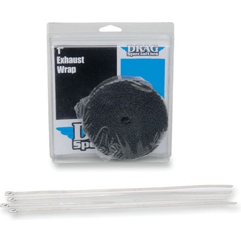Drag Specialties WRAP EXH 1"X25' BLK W/TIE | 526-2002-D DRAG SPECIALTIES(ドラッグスペシャリティーズ)