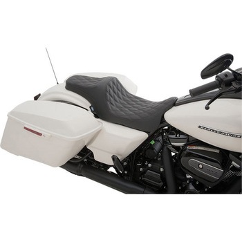 Drag Specialties SEAT DBL DIAM BLK VINL FL | 0801-1114 DRAG SPECIALTIES(ドラッグスペシャリティーズ)