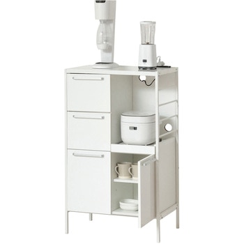 NEWアート食器棚60-100(鏡面ホワイト) クロシオ