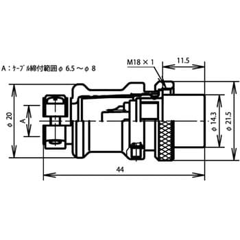 NCS-164-PCH NCSシリーズ汎用大型メタルコネクタ ストレートプラグ 1個