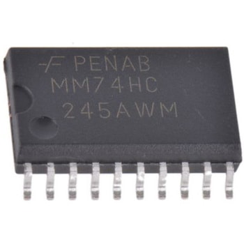 onsemi バストランシーバ 74HCシリーズ 8ビット， 非反転， 35mA， 2→ 6 V， 20-Pin SOIC onsemi