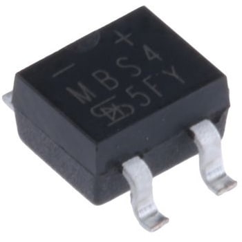 Taiwan Semiconductor 整流用 ブリッジダイオード 単相 800mA， 400V， 4.9 x 4 x 2.7mm， MBS4 TAIWAN SEMICONDUCTOR