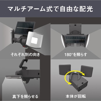 3.5W×2灯 マルチアーム式LEDソーラーセンサーライト ムサシ
