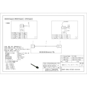 SMAプラグ・ジャックΦ2.19セミフレキケーブル 日本エレパーツ