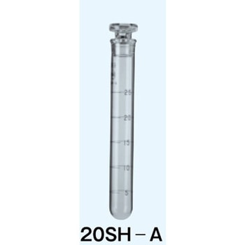 試験管 丸底 白 最小目盛5mL 25mL TS19・径20×全高165mm 20SH-Aシリーズ 日本理化学器械(NRK)