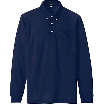 AZ-10598 吸汗速乾長袖ボタンダウンポロシャツ 最大91％オフ 休日 年間用 男女兼用
