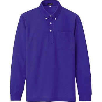 AZ-10598 吸汗速乾長袖ボタンダウンポロシャツ 3年保証 年間用 品質満点 男女兼用