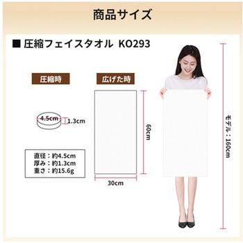 圧縮 フェイスタオル(個別包装) KO293シリーズ RABLISS