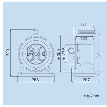 コードリール(防雨型)AC125V/15A/20m EA815BEシリーズ エスコ