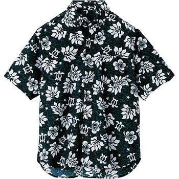 AZ-56109 カジュアルコラボアロハシリーズ ボタンダウンアロハシャツ 男女兼用 ハワイの夜 在庫一掃売り切りセール 春夏用 国産品