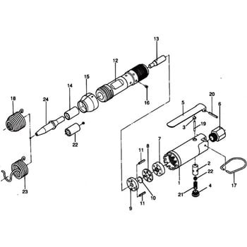 部品 リベッティングハンマ SBH-1A(R) 瓜生製作 空圧工具アクセサリー