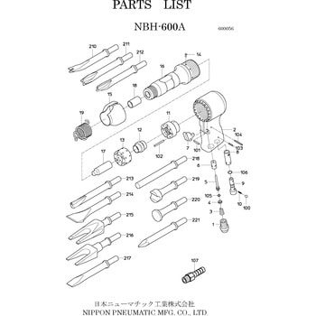 15204270 部品 オートチゼラ NBH-600A 日本ニューマチック工業 スロットルバルブ - 【通販モノタロウ】