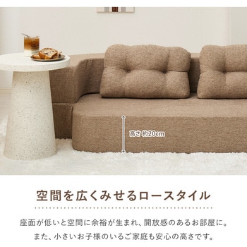 圧縮フロアソファ 2WAY クッション2個付き 萩原